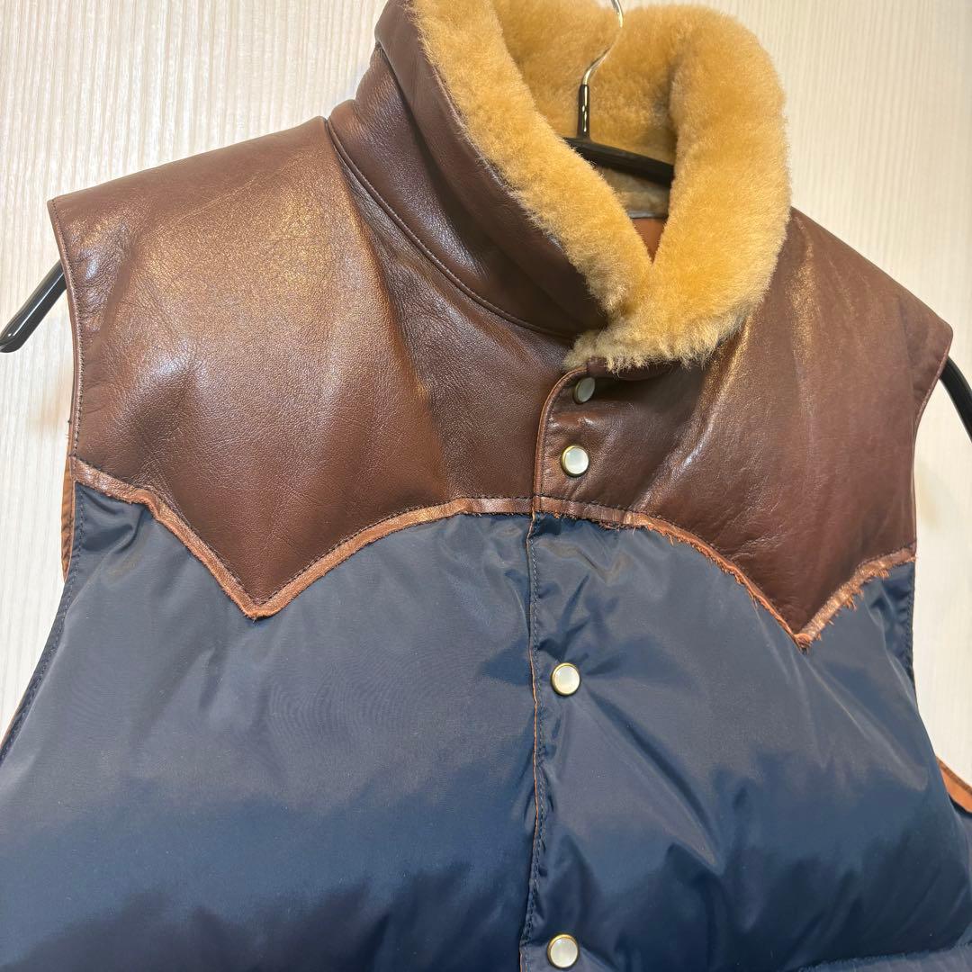 ロッキーマウンテンフェザーベッド ダウンベスト size38 ネイビー