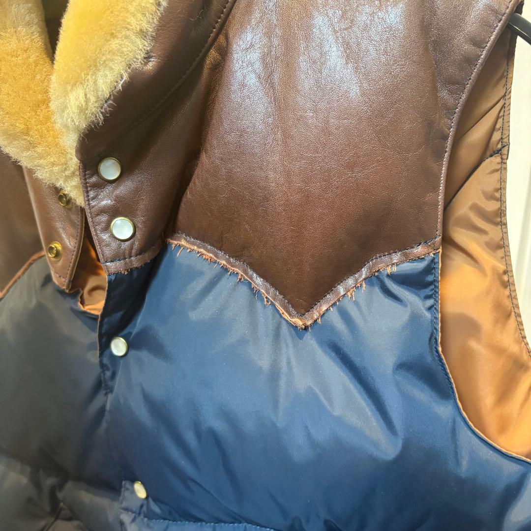 ロッキーマウンテンフェザーベッド ダウンベスト size38 ネイビー