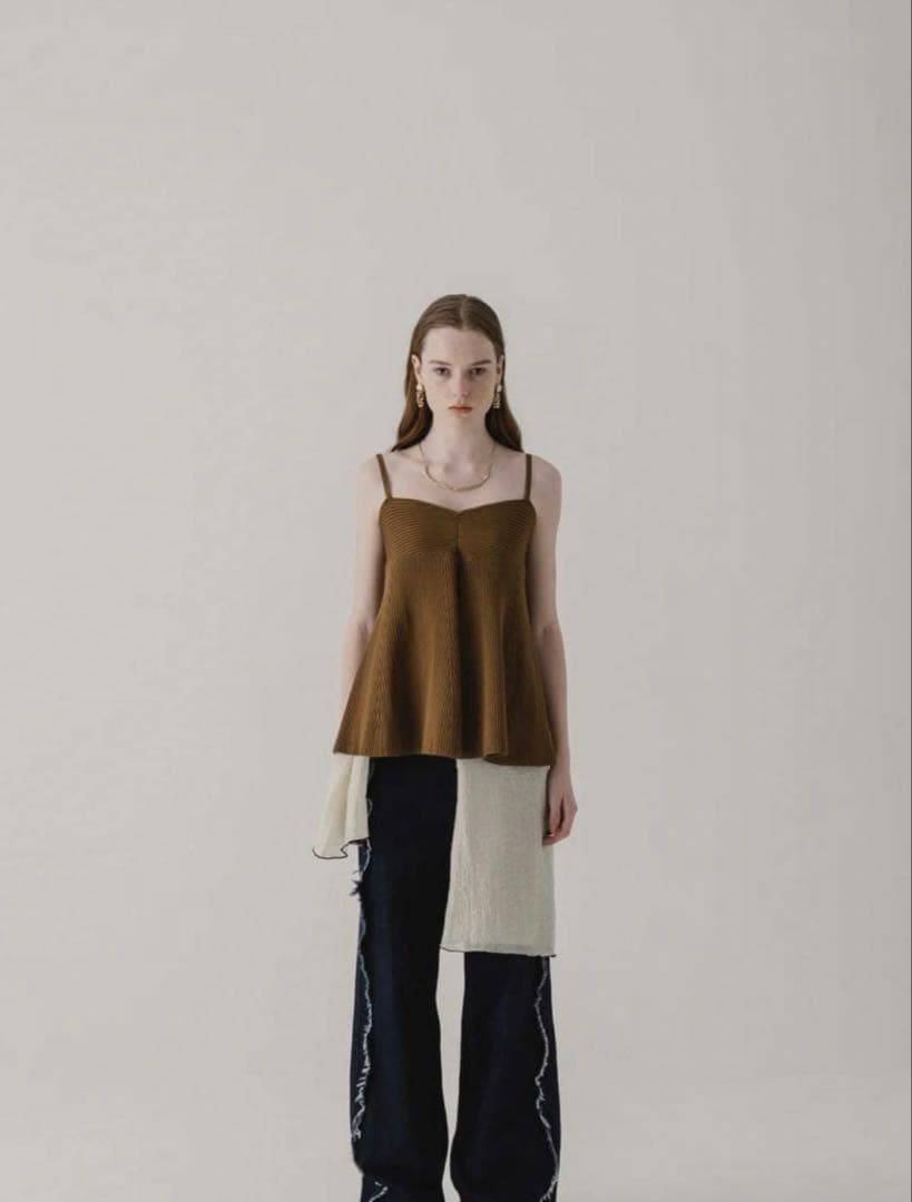 eaphi ビスチェ RIB KNIT BUSTIER brown