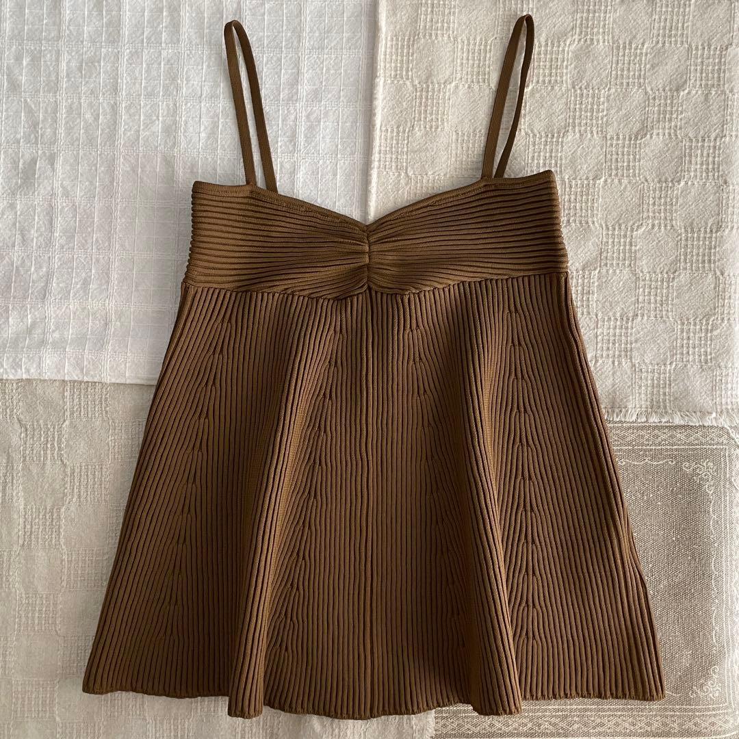 eaphi ビスチェ RIB KNIT BUSTIER brown