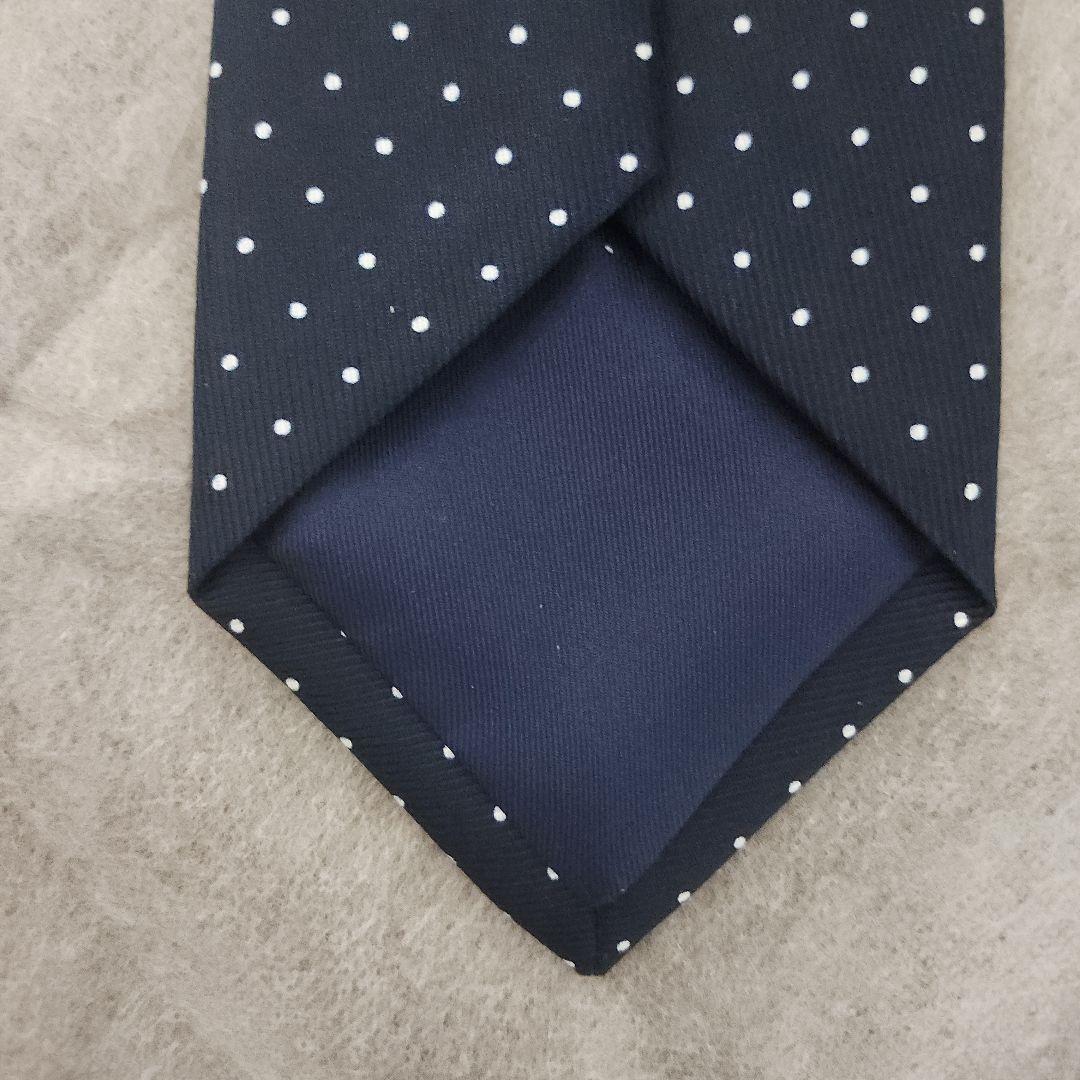 【美品】BEAMS F ADAMLEY シルクピンドット柄プリントネクタイ