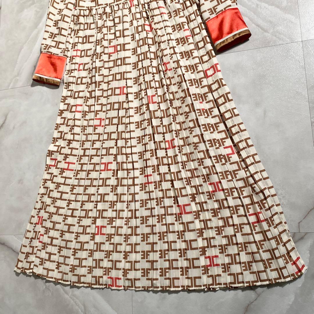 A18892 エリザベッタフランキ モノグラムプリーツロングワンピース 42