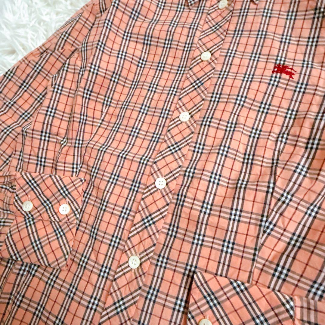 Burberry ブルーレーベル　ノバチェック ブラウス　長袖　オレンジ　38