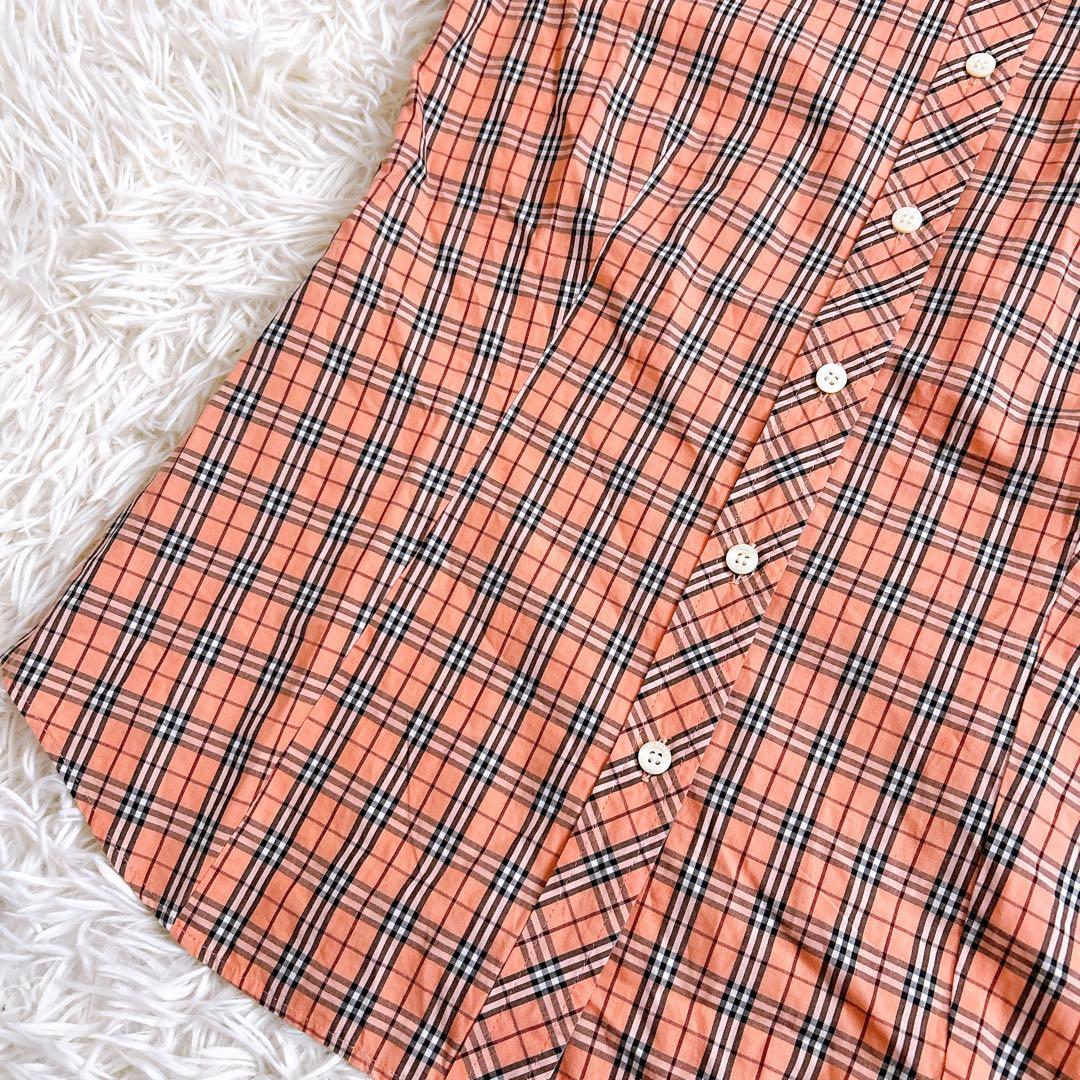 Burberry ブルーレーベル　ノバチェック ブラウス　長袖　オレンジ　38