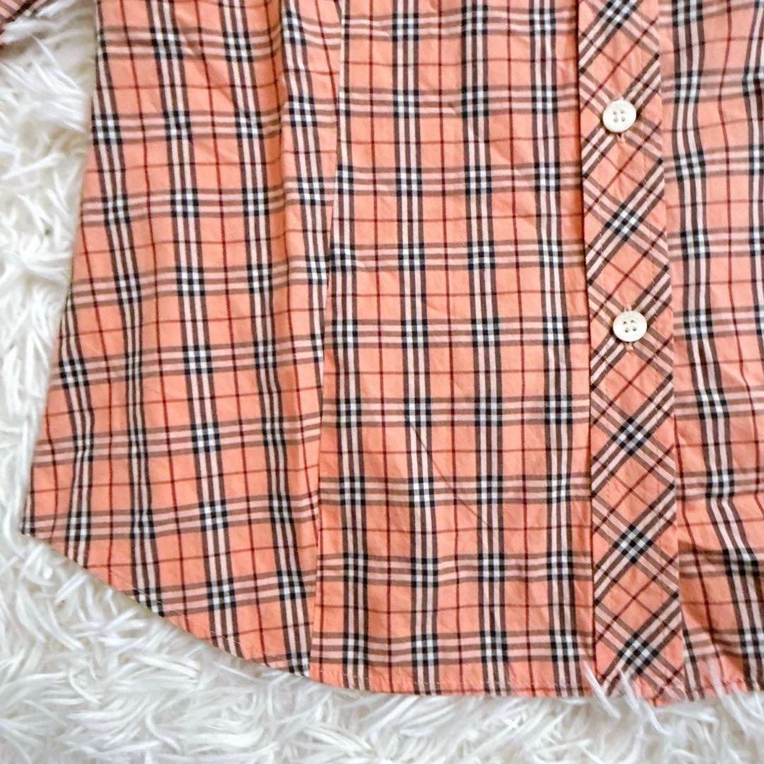 Burberry ブルーレーベル　ノバチェック ブラウス　長袖　オレンジ　38