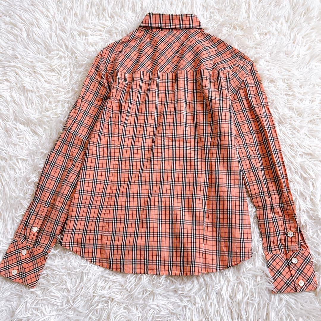 Burberry ブルーレーベル　ノバチェック ブラウス　長袖　オレンジ　38
