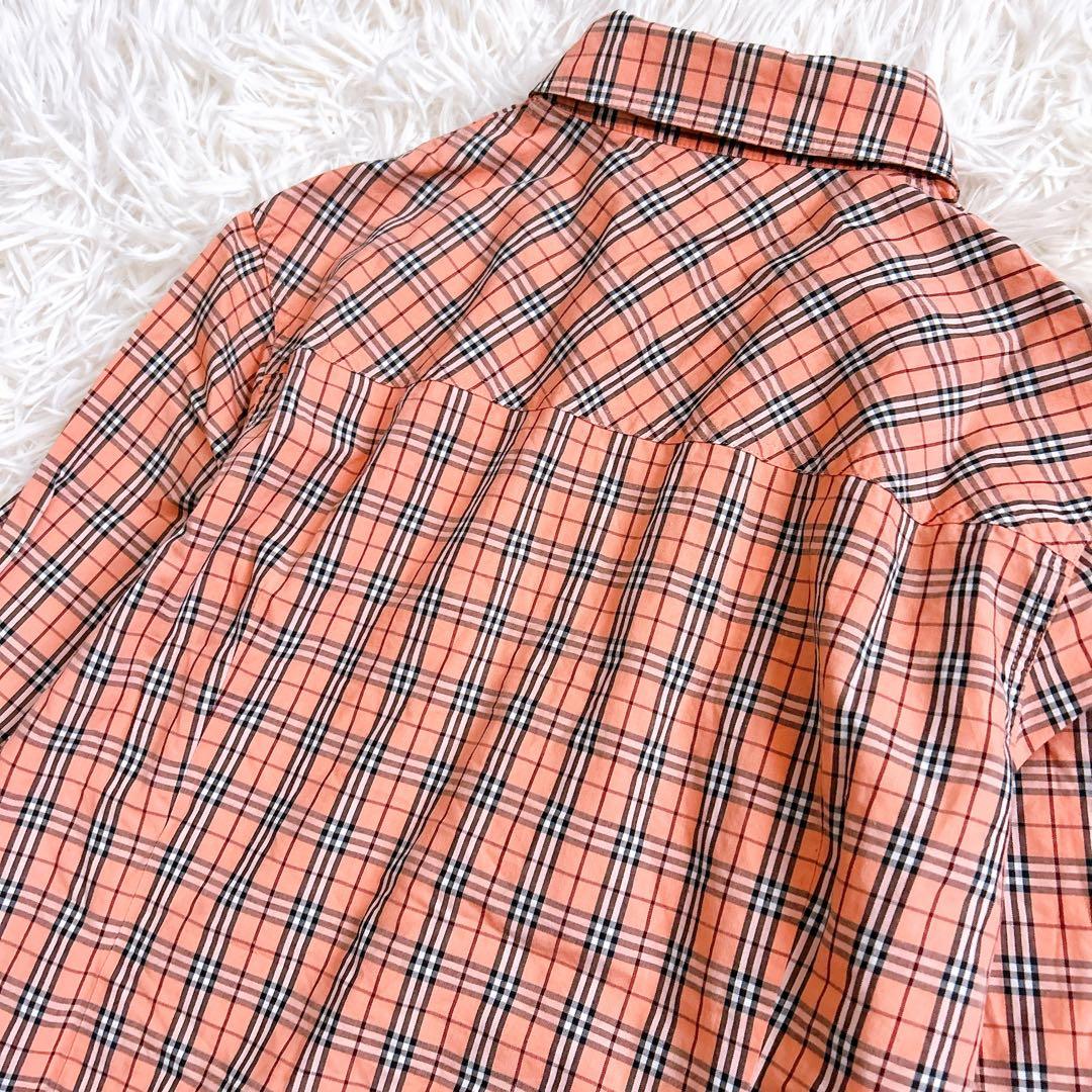 Burberry ブルーレーベル　ノバチェック ブラウス　長袖　オレンジ　38