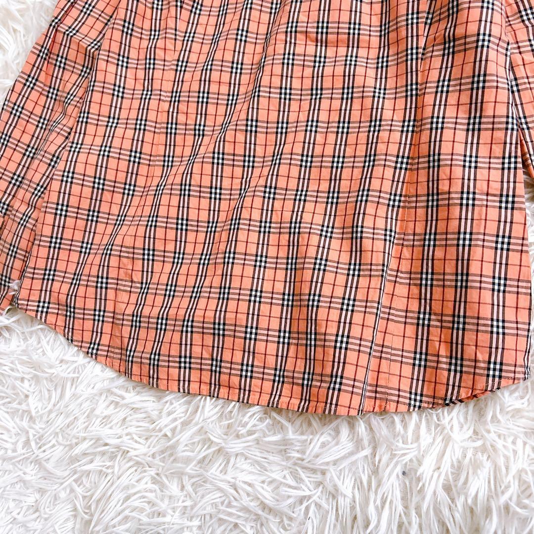 Burberry ブルーレーベル　ノバチェック ブラウス　長袖　オレンジ　38