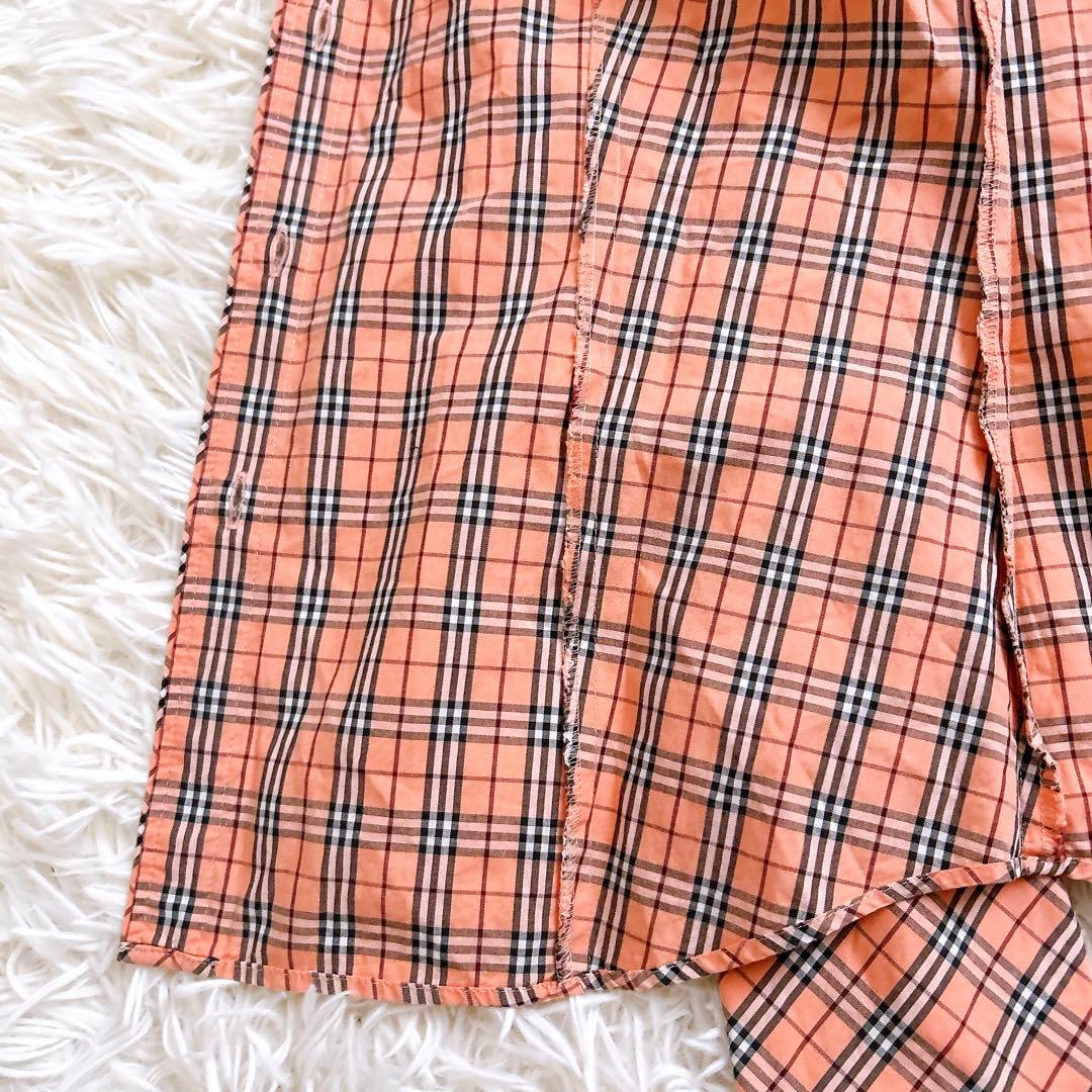 Burberry ブルーレーベル　ノバチェック ブラウス　長袖　オレンジ　38