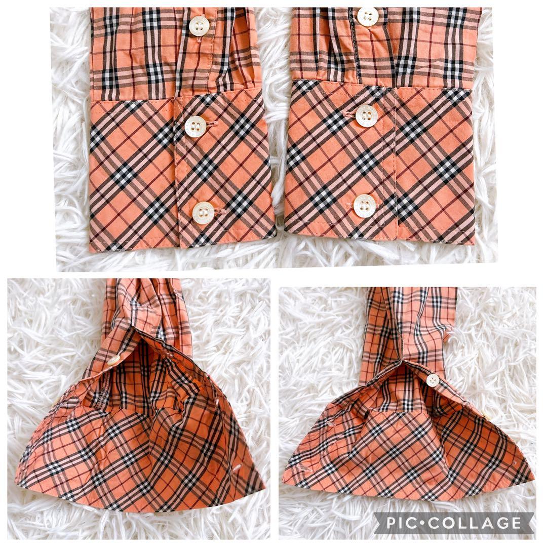 Burberry ブルーレーベル　ノバチェック ブラウス　長袖　オレンジ　38