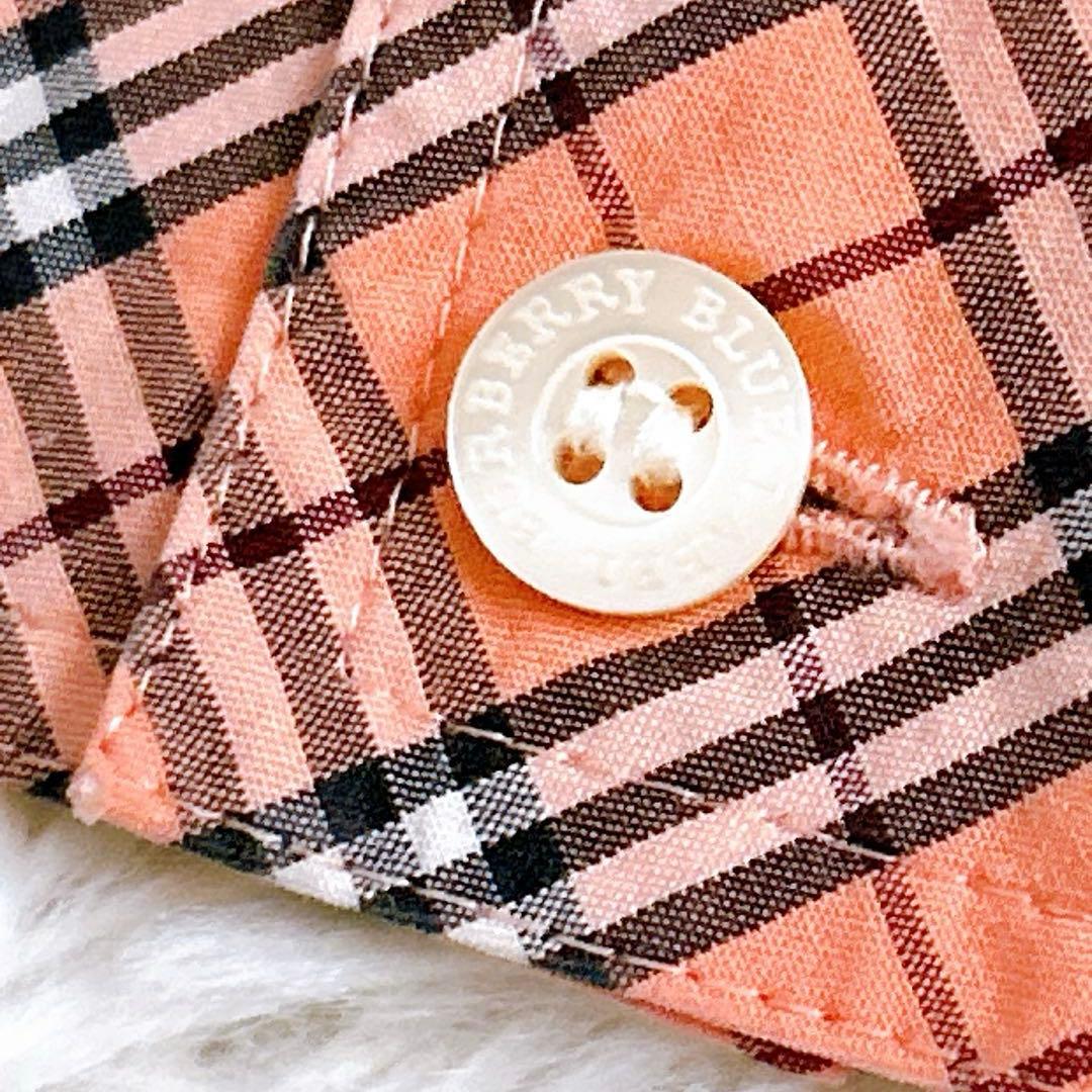 Burberry ブルーレーベル　ノバチェック ブラウス　長袖　オレンジ　38