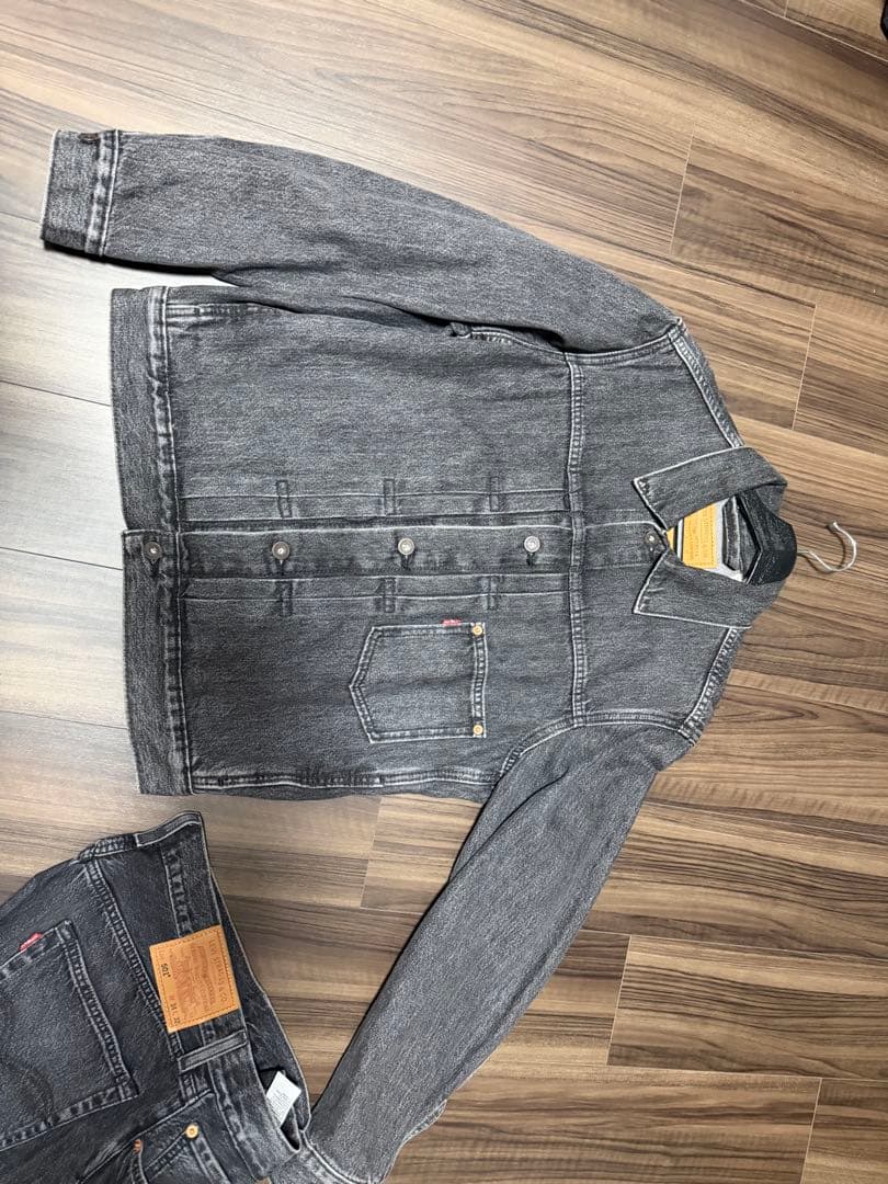 levi's ブラックデニムセットアップ