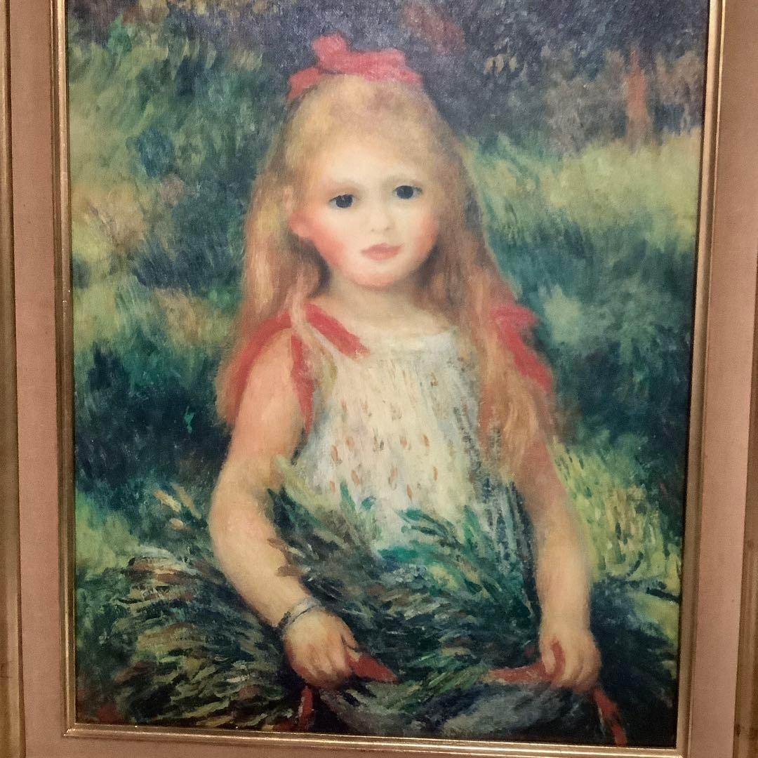 名前が分かりませんさん専用　ルノワール　油彩画　【麦束を持つ少女】　金色