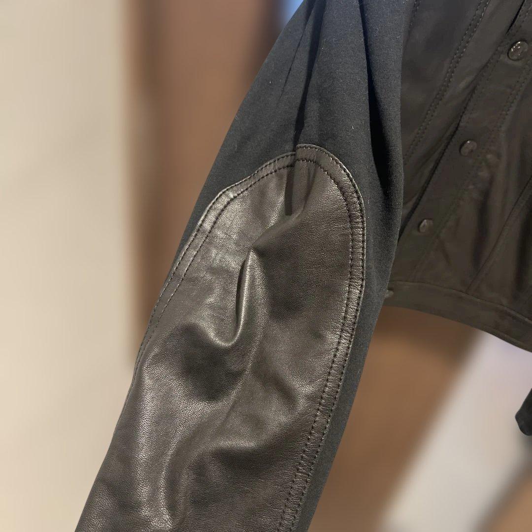 EMPORIO ARMANI レザージャケット レザー切替ジャケット ブラック