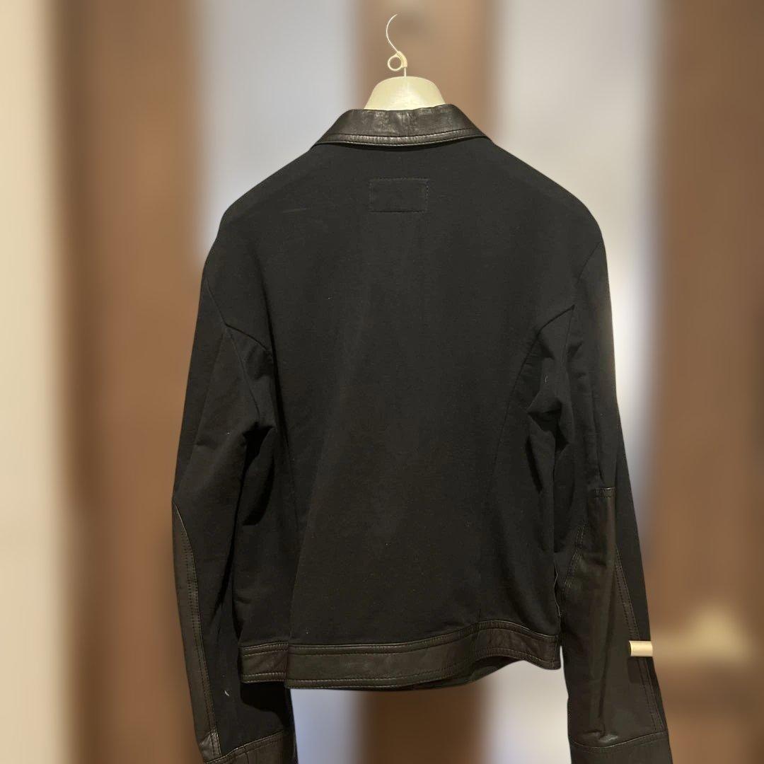 EMPORIO ARMANI レザージャケット レザー切替ジャケット ブラック