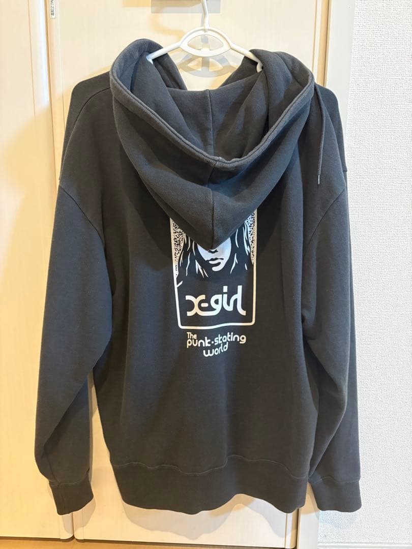 X-girl フード付きパーカーブラック Mサイズ