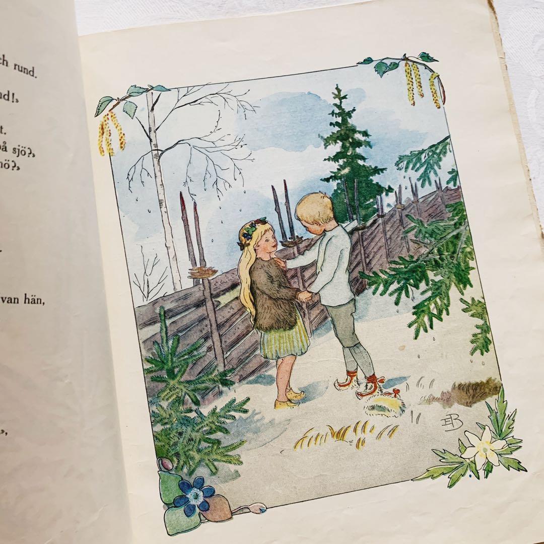 スウェーデンの古い絵本 エルサ・ベスコフの素敵な挿絵꙳⋆花の歌　ビンテージ洋書