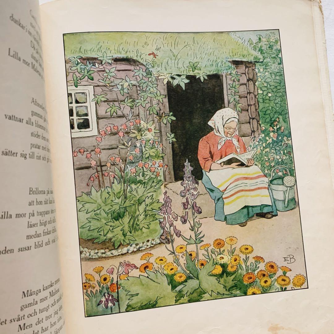 スウェーデンの古い絵本 エルサ・ベスコフの素敵な挿絵꙳⋆花の歌　ビンテージ洋書