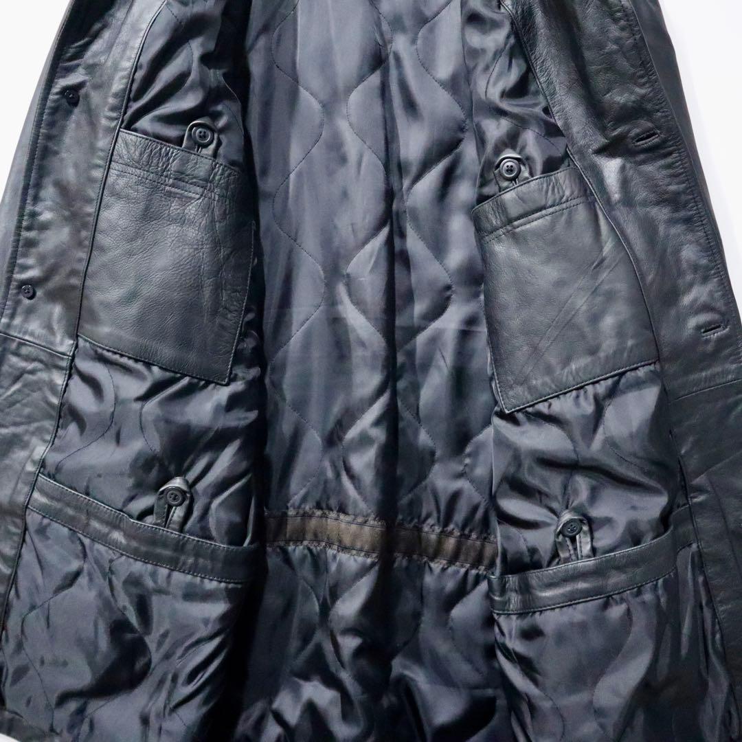 K*i様 【Like New】OLD GAP レザーカーコート 本革 ブラック