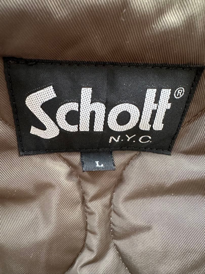 Schott オリーブ キルティングベスト