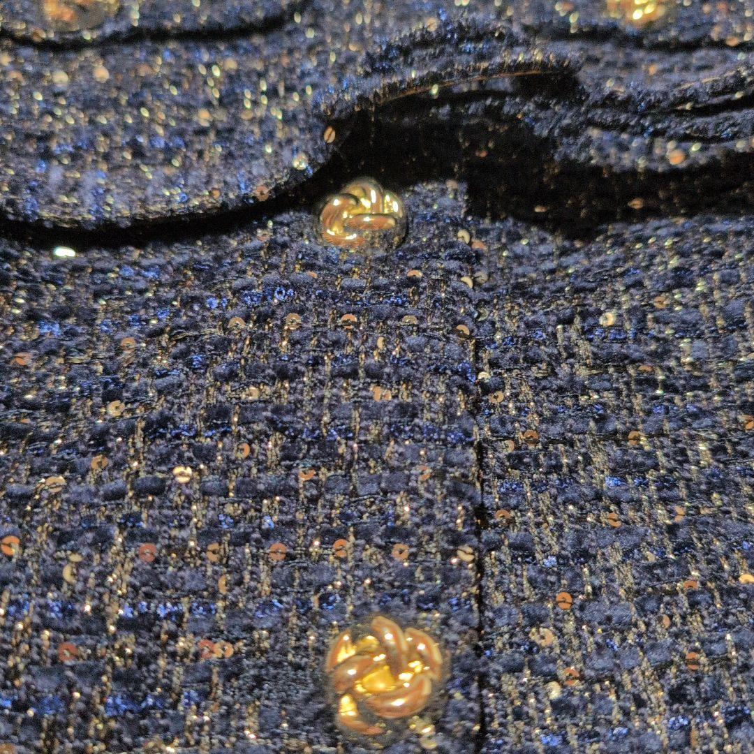 ☆新品☆ZARA ザラ ラメ ミックス ツイード インスタ 金ボタン ベスト M