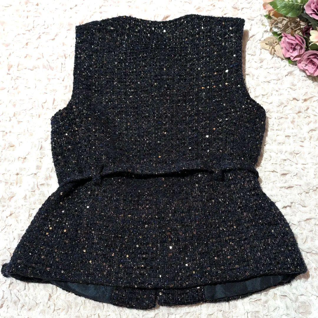 ☆新品☆ZARA ザラ ラメ ミックス ツイード インスタ 金ボタン ベスト M