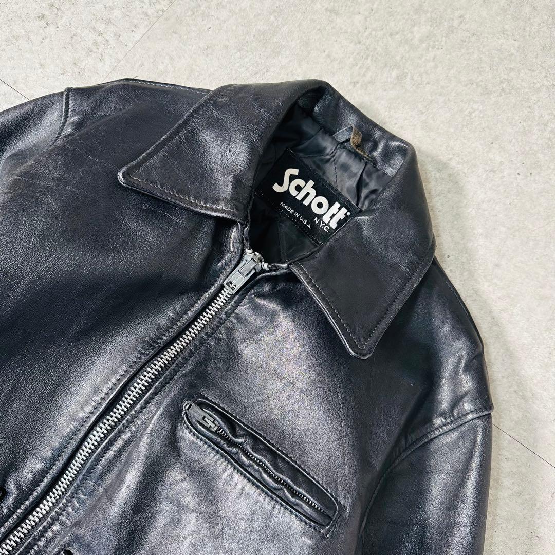 schott ショット ポリスマン レザージャケット 黒　サイズ36