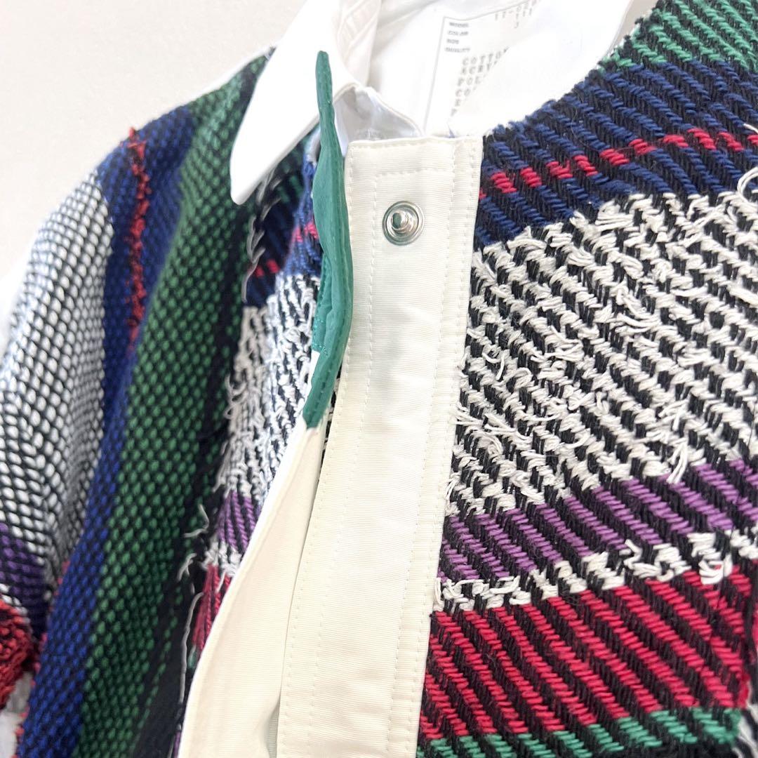 Sacai サカイ　マルチカラー　フリンジシャツ