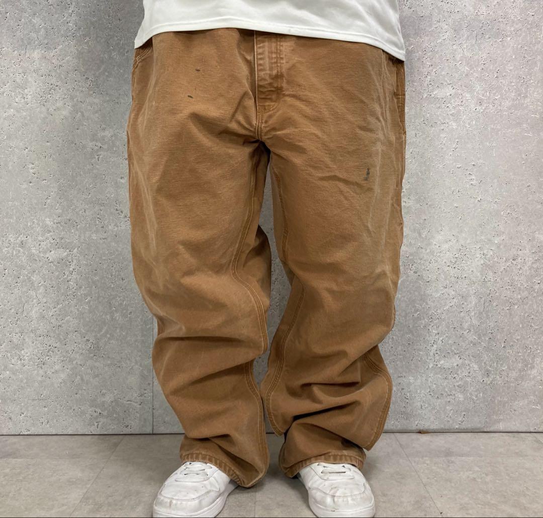 カーハート　ダックペインターパンツ　ブラウン　ビックサイズ　W46 L30