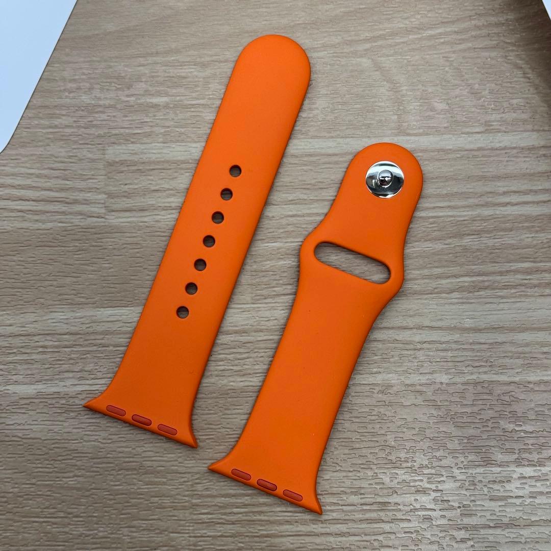 2184 Apple Watch エルメス　オレンジ　スポーツ　ラバーバンド