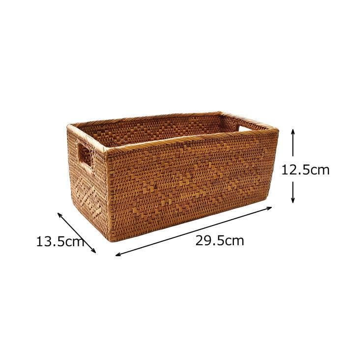 アウトレット アタ製 長方形 バスケット 29.5×13.5cm 収納ボックス