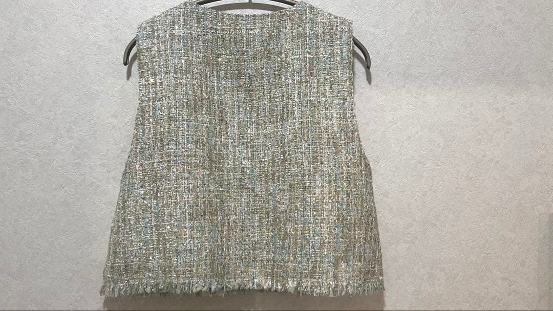 pois ポワ　ツイードベスト　tweed vest ブルー