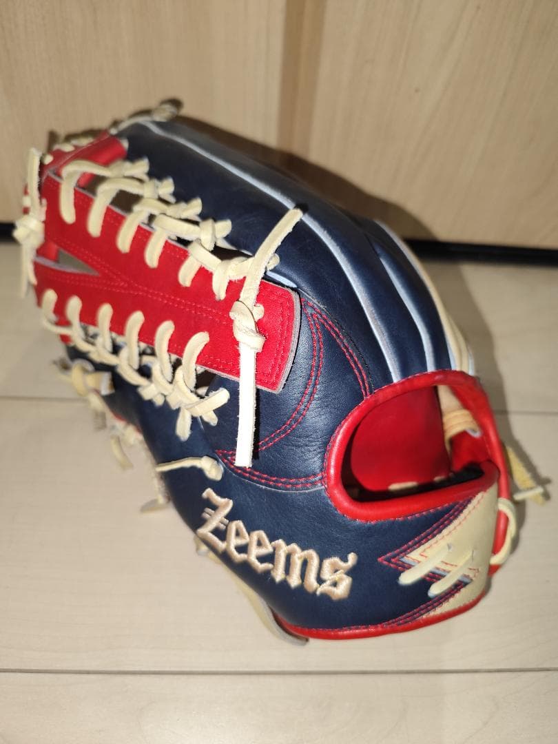 【美品】Zeems ジームス 外野手用グローブ 三方親 大人用 軟式用