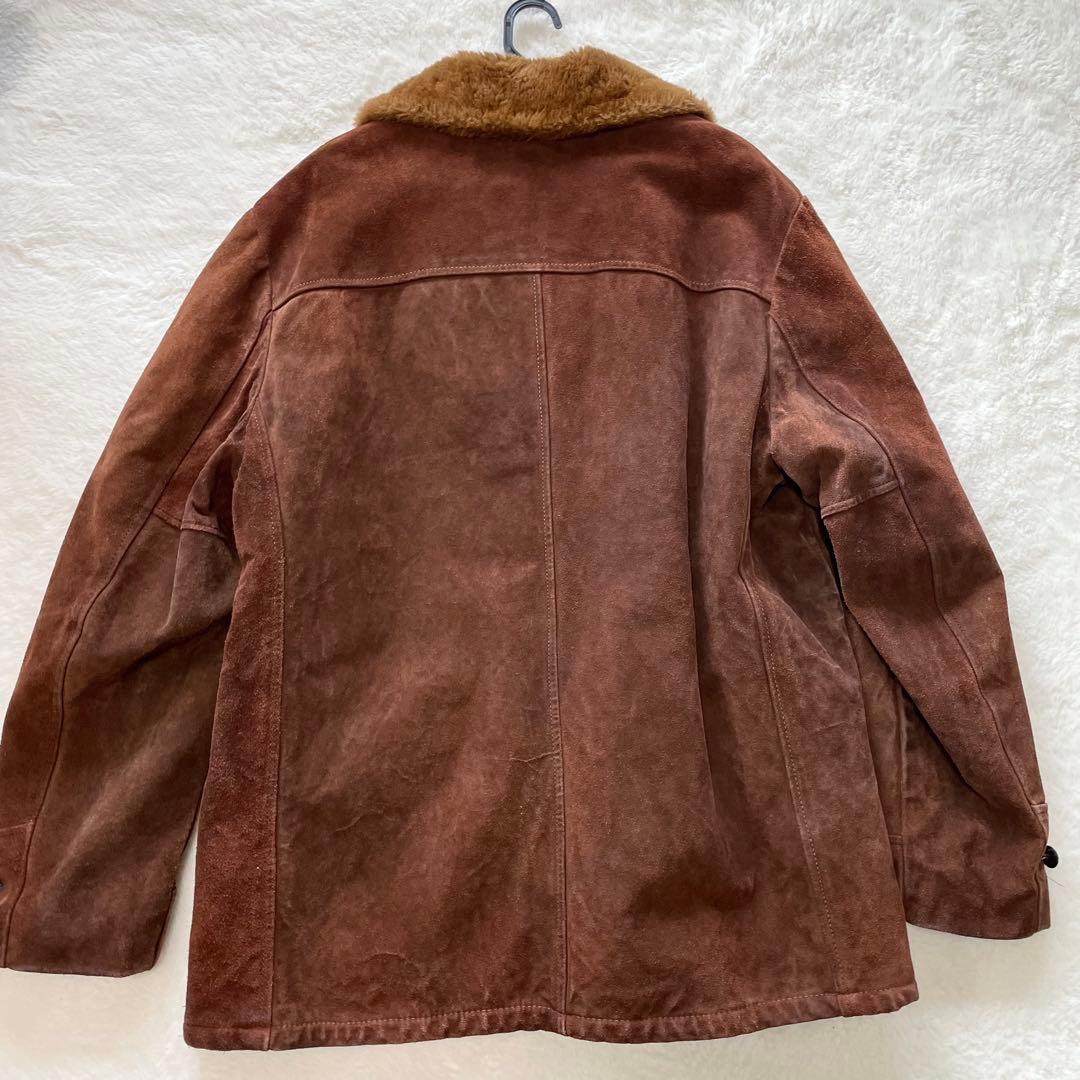 【XL】sears レザーショップ スエードジャケット　チェスターコート　くるみ