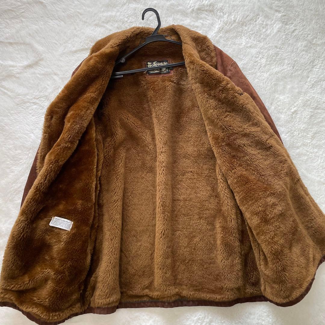 【XL】sears レザーショップ スエードジャケット　チェスターコート　くるみ