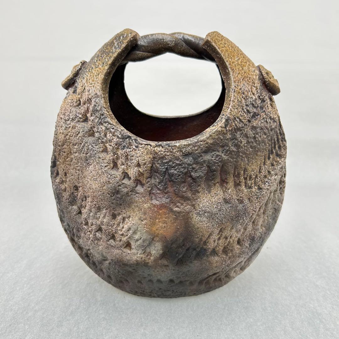 A056備前焼　窯元　小西陶古　花器　花入