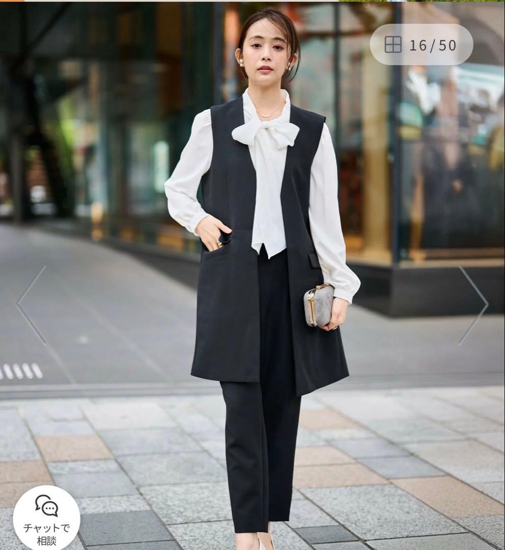 Ranan ブラック ジレ　パンツセットアップ　LL