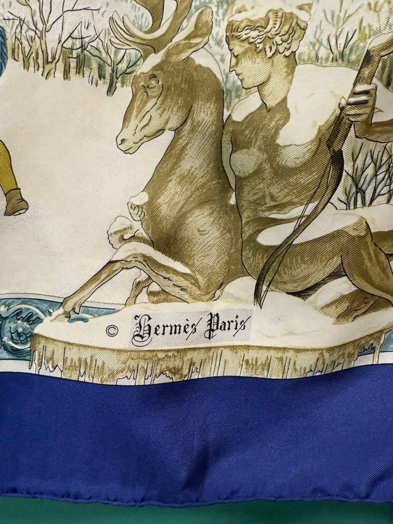 Hermès シルクスカーフ 冬の狩猟シーン