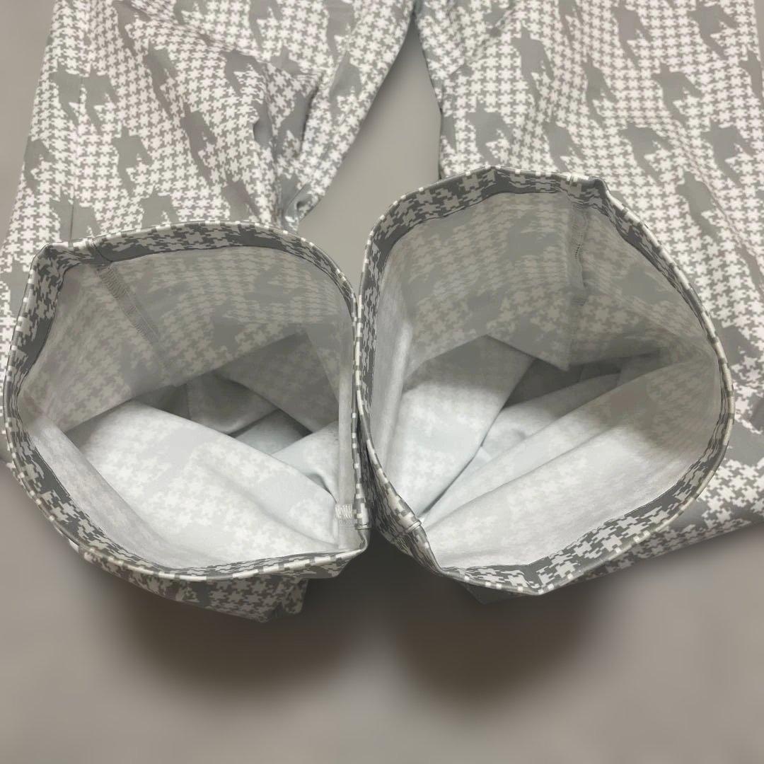アンパスィ ゴルフパンツ レディース M デジタル千鳥格子柄 総柄 グレー