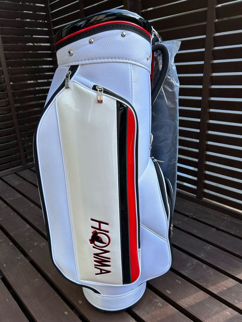 【新品未使用】HONMA ゴルフキャディバッグ ホワイト/レッド
