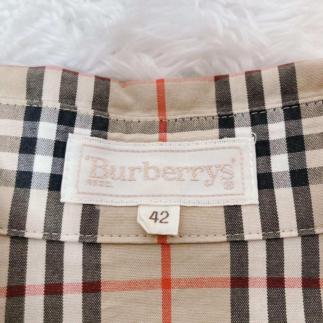 バーバリー シャツ ブラウス ノバチェック 長袖 コットン 42 XL