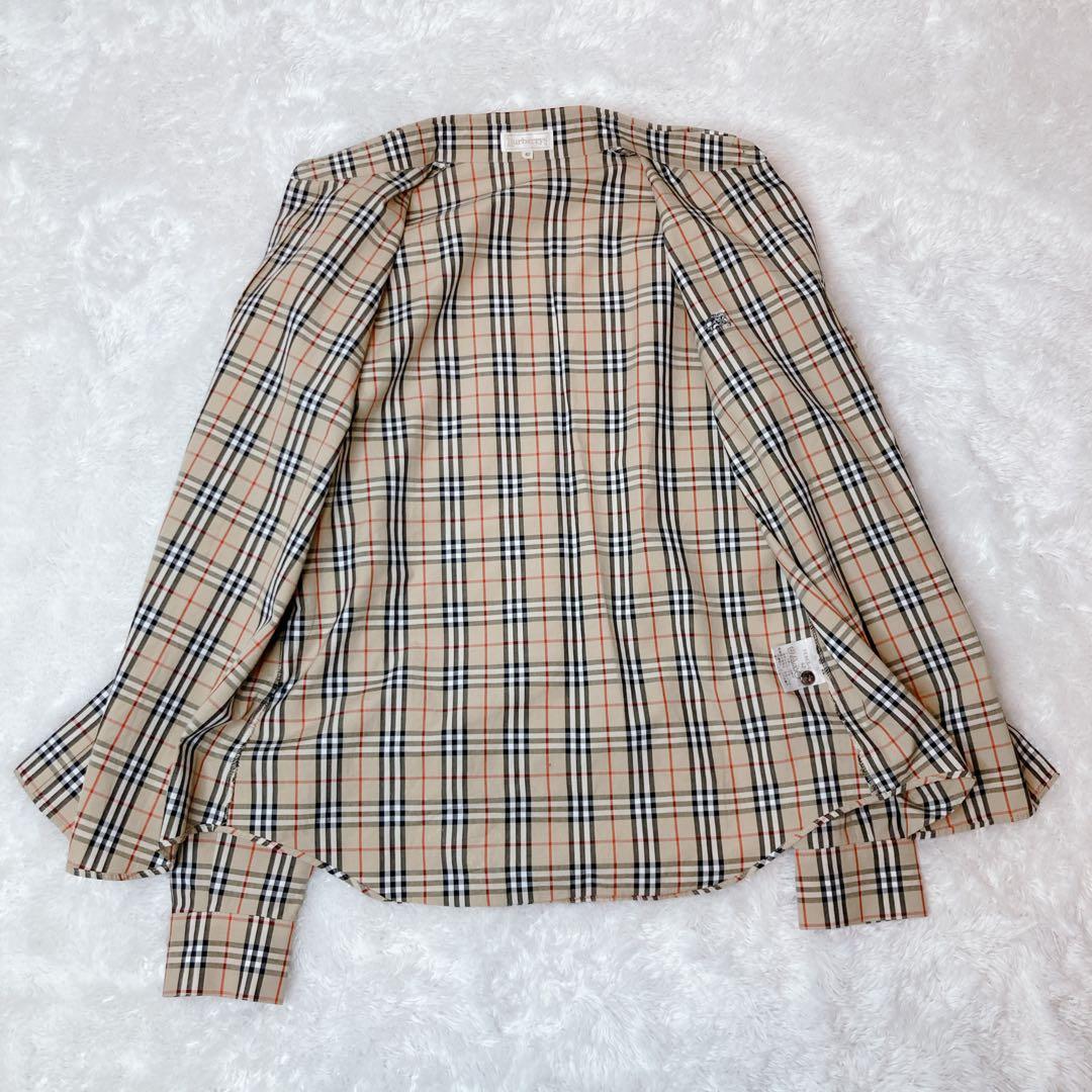 バーバリー シャツ ブラウス ノバチェック 長袖 コットン 42 XL