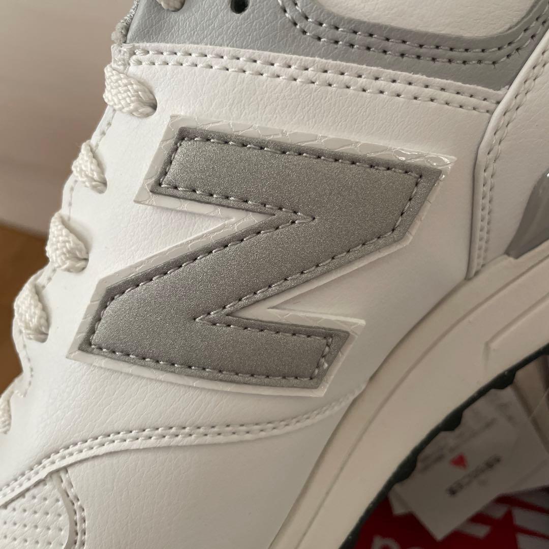 New Balance 574 ホワイトゴルフシューズ　スパイクレス　#2065