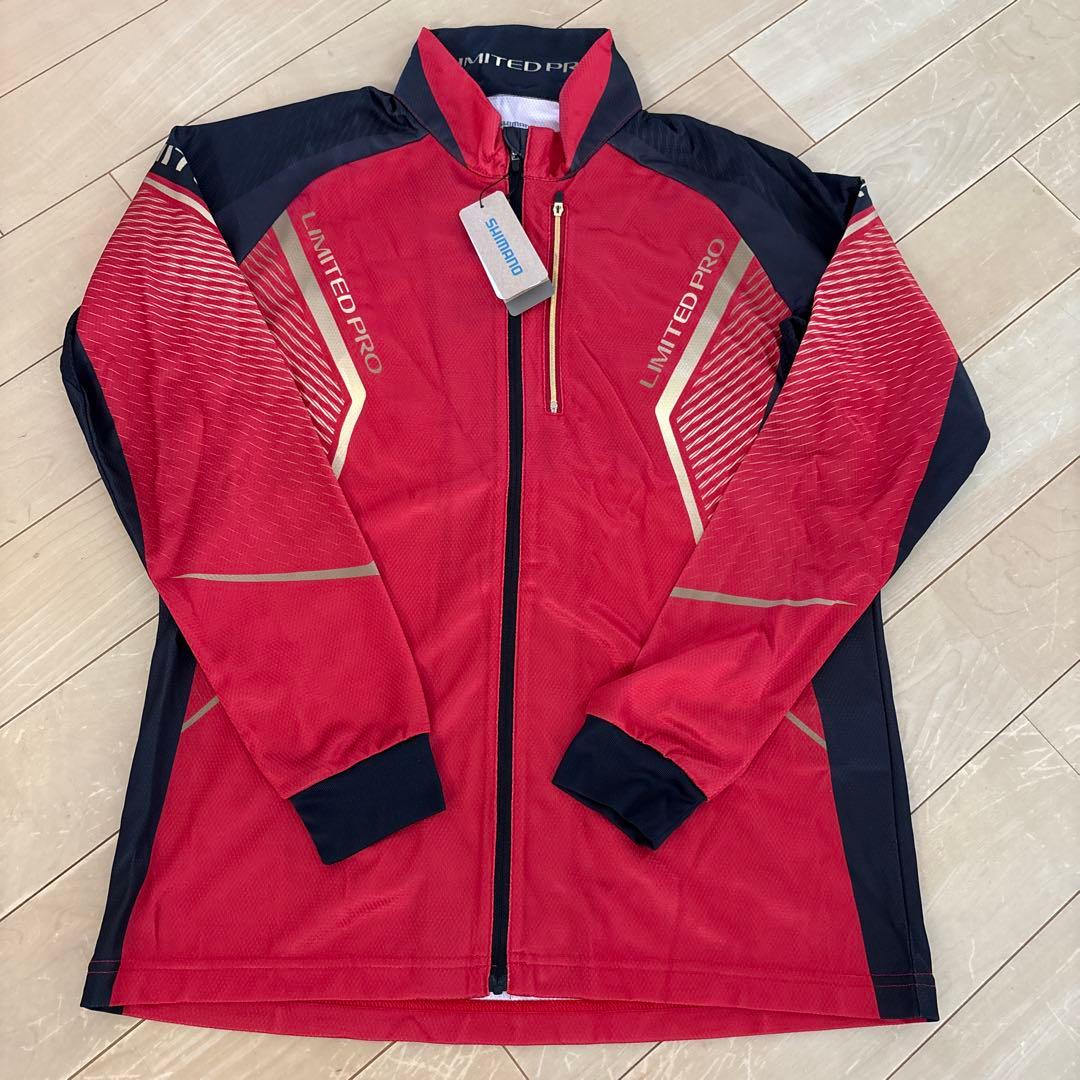 ☆新品☆シマノ　リミテッドプロ　フルジップシャツ　Lサイズ　レッド
