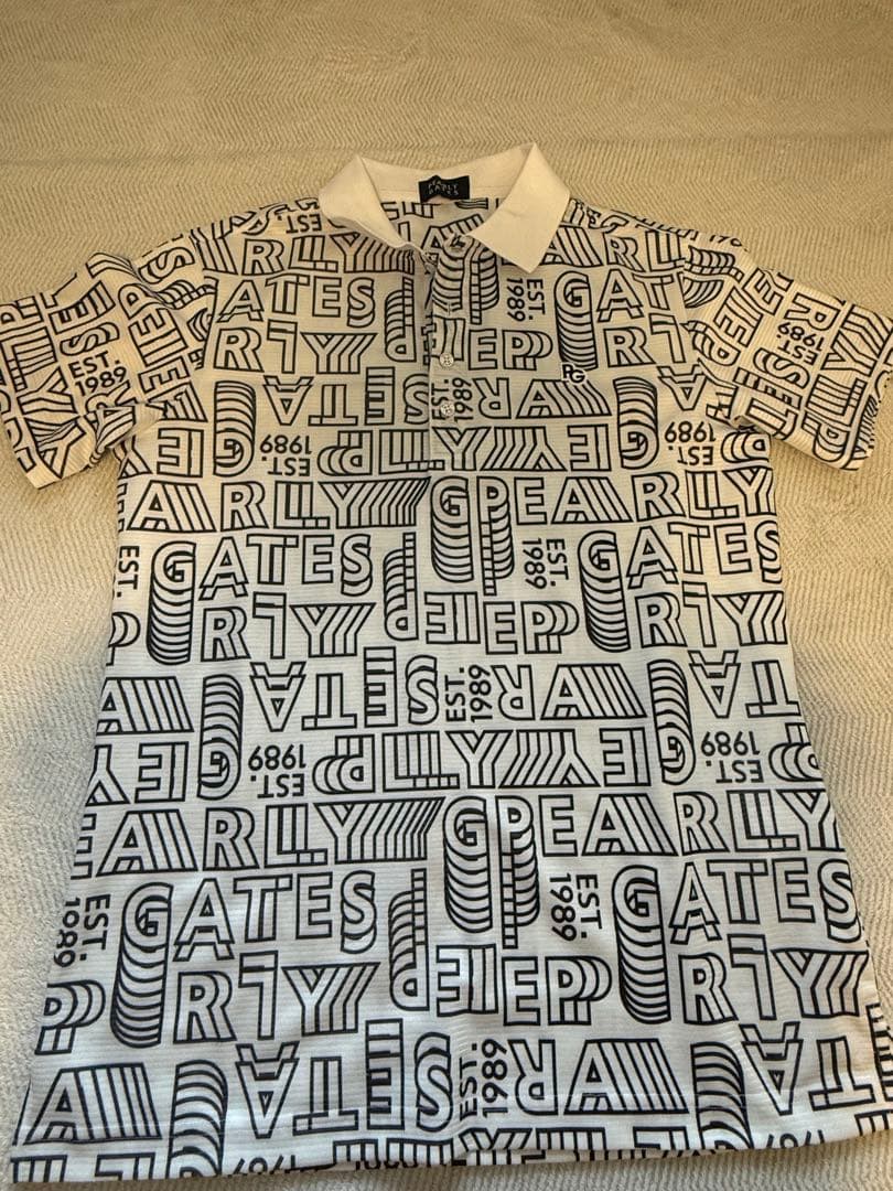 PEARLY GATES ロゴプリントポロシャツ