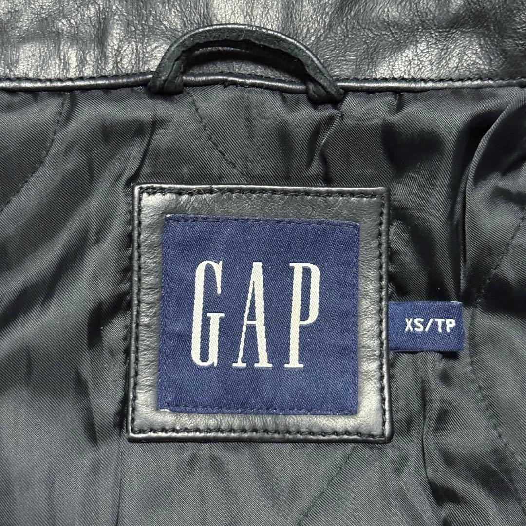希少サイズ XS 美品 2000's OLD GAP レザー カーコート 牛革