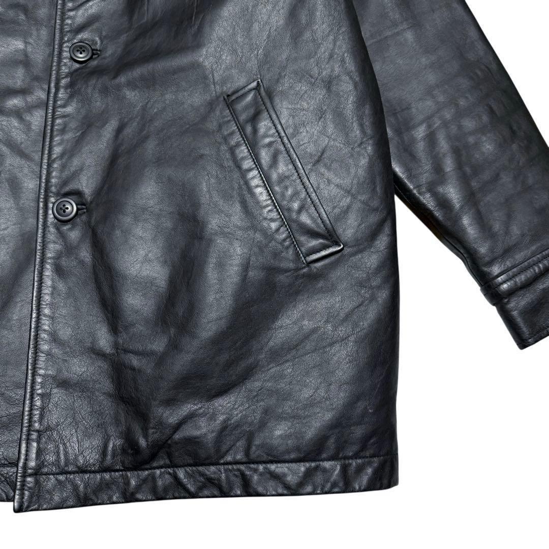希少サイズ XS 美品 2000's OLD GAP レザー カーコート 牛革