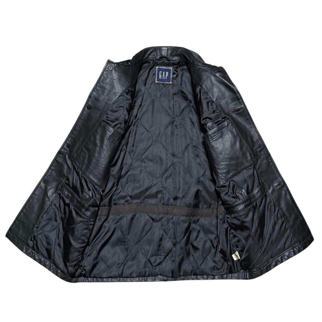 希少サイズ XS 美品 2000's OLD GAP レザー カーコート 牛革