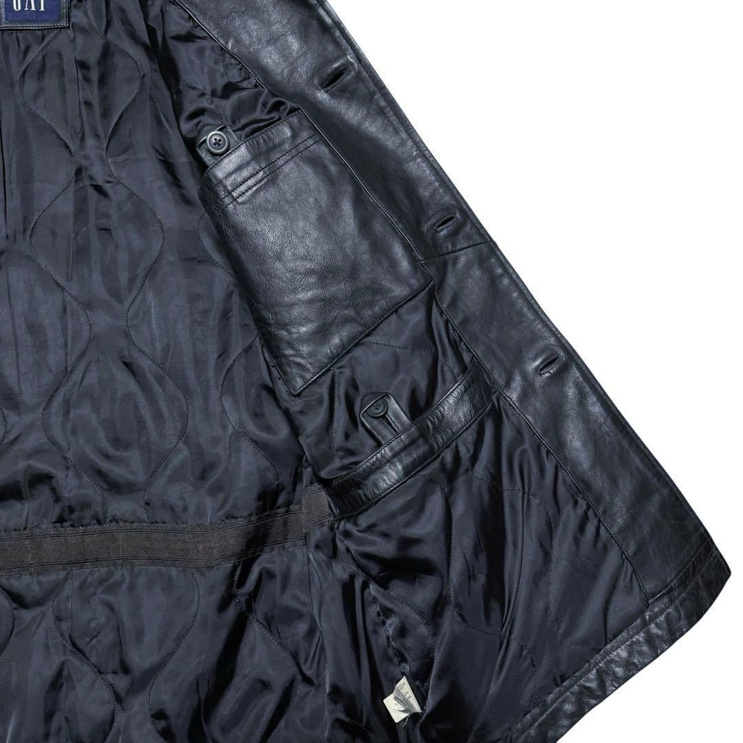 希少サイズ XS 美品 2000's OLD GAP レザー カーコート 牛革