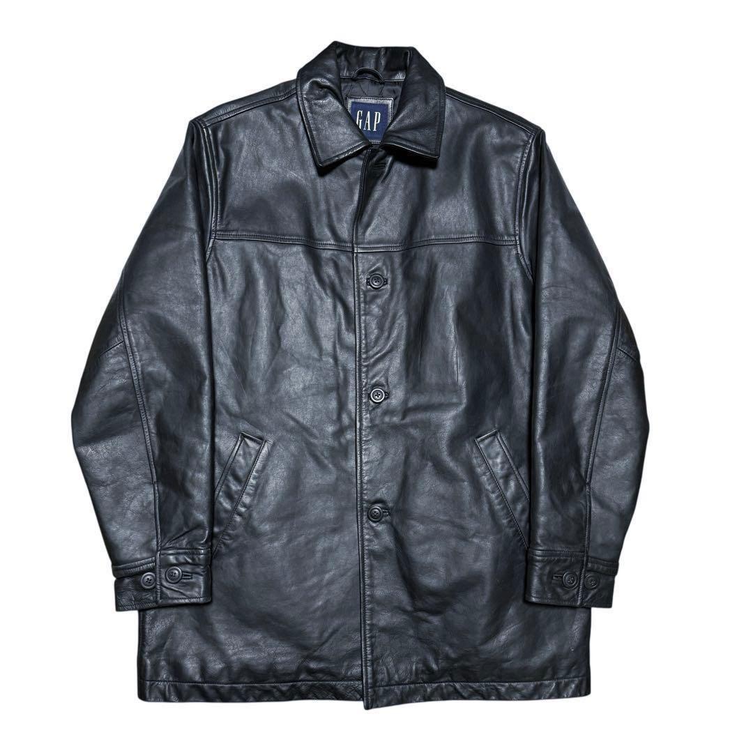 希少サイズ XS 美品 2000's OLD GAP レザー カーコート 牛革